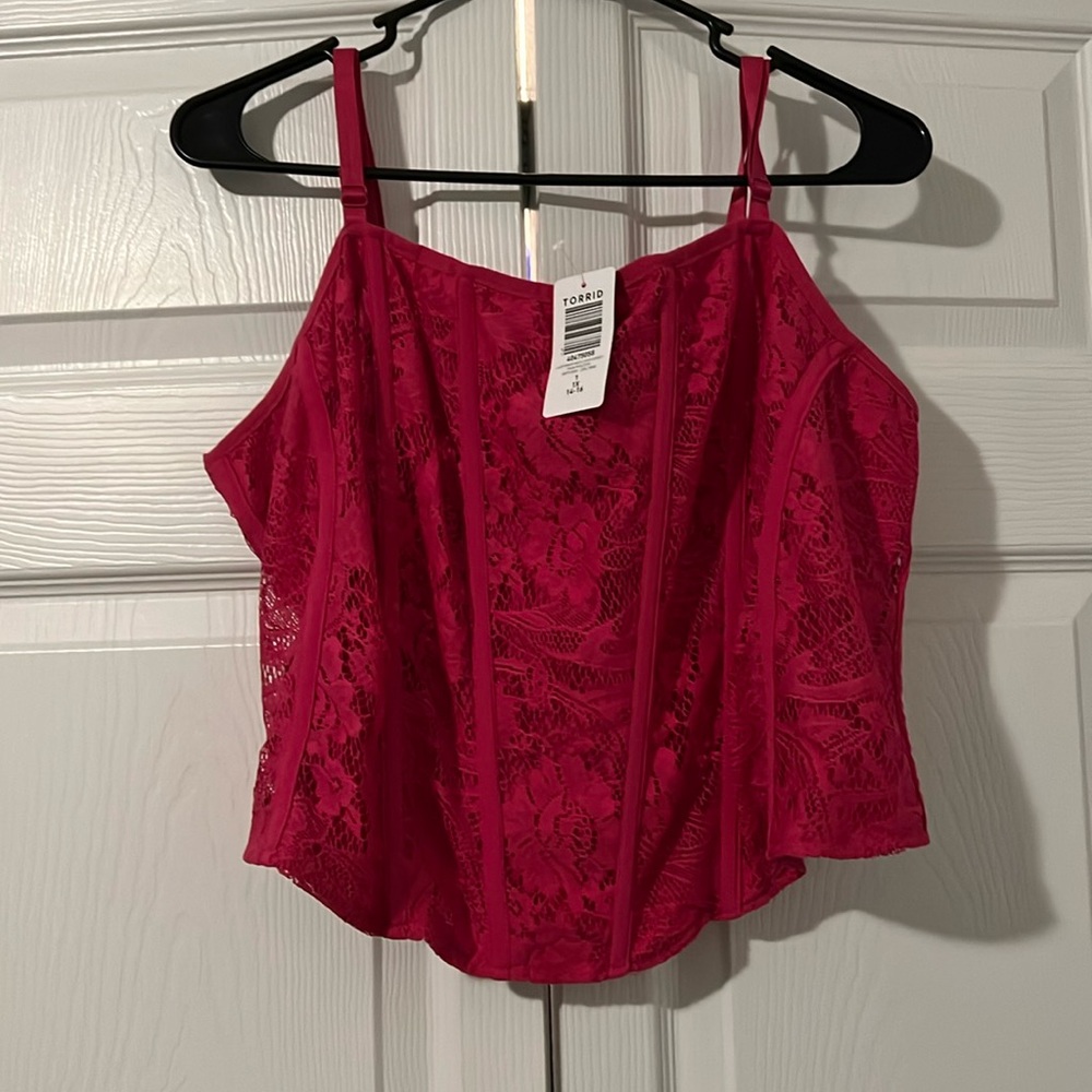 Torrid 1x (14-16) pink corset crop top